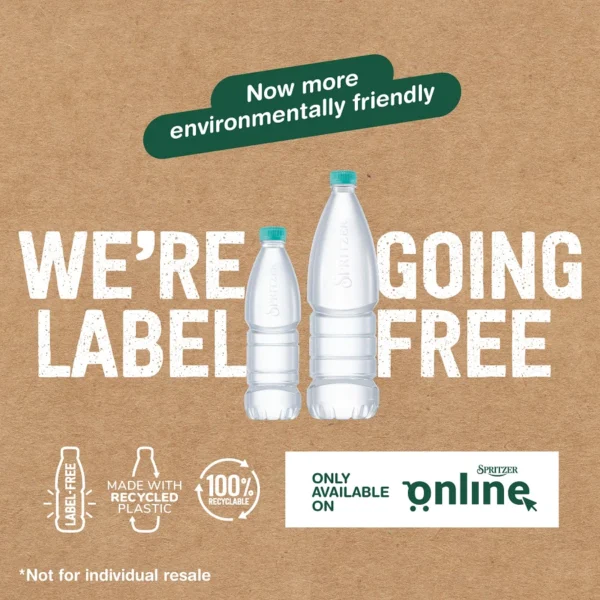 Spritzer Natural Mineral Water Label Free (1250ML X 12)