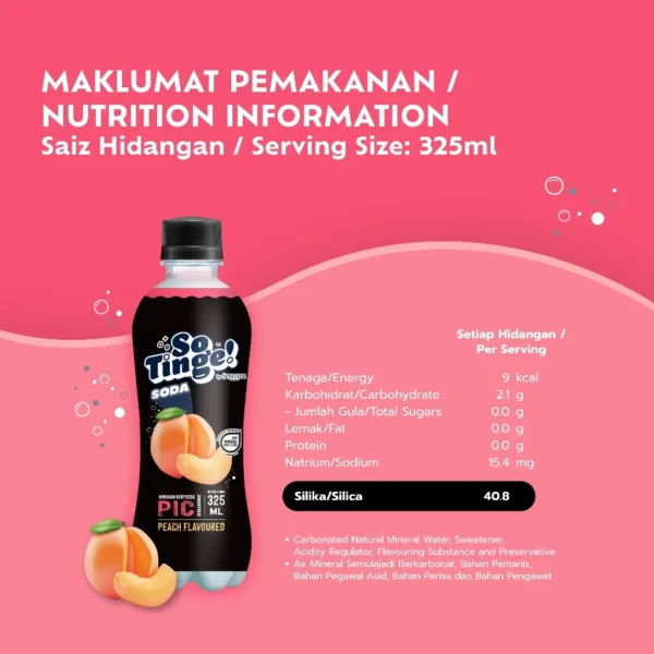 my-11134207-820l5-mq35e9fmvmz208.webp Spritzer So Tinge Carbonated Flavoured Drink Peach (325ML X 24)